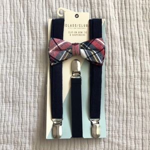 Clip-On Bow Tie and Suspenders.